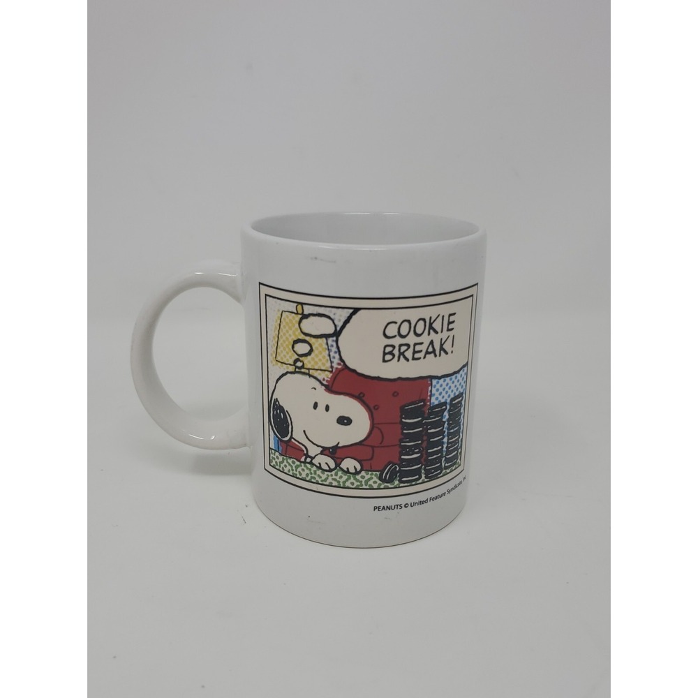 Peanuts Snoopy Oreo Cookie Break Innovative Designs Ceramic Mug Black White Red